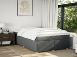 Box Spring Bed with Mattress Dark Grey 120x200 cm Fabric 3285367