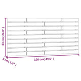 Wall Headboard Black 126x3x63 cm Solid Wood Pine 824732