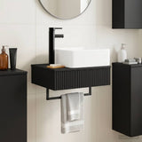 Wall-Mounted Wash Basin Black 50 x 41 x 39 cm Engineered Wood 890189