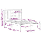 Bed Frame without Mattress 120x200 cm Solid Wood 3105400