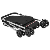 Folding Dog Stroller Black 100x49x96 cm Linen Fabric 172202