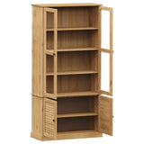 Glass Display Cabinet "VIGO" 85x35x170 cm Solid Wood Pine 353193