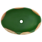 Countertop Basin Green and Brown Oval 59x40x15 cm Ceramic 155086