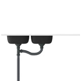 Kitchen Sink with Double Sinks Silver 1200x500x155 mm Stainless Steel 147238