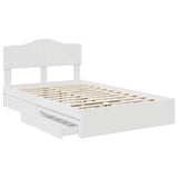 Storage Bed with Headboard White 120 x 190 cm Engineered Wood 3413117