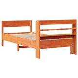 Bed Frame without Mattress Wax Brown 100x200 cm Solid Wood Pine 3306935