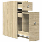 Narrow Bathroom Cupboard with Wheels Sonoma Oak Engineered Wood 855288