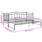 Pull-out Sofa Bed Frame without Mattress Black Metal 90x200 cm 324782