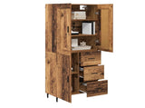 Highboard with Drawer 2 pcs Old Wood Engineered Wood 3415712