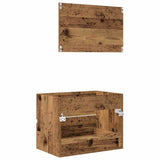 Bathroom Furniture Set 2 pcs Old Wood Engineered Wood and Metal 875432