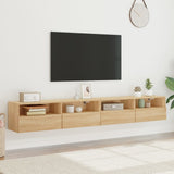 TV Wall Cabinets 2 pcs Sonoma Oak 100x30x30 cm Engineered Wood 836887