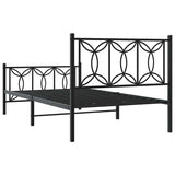 Metal Bed Frame without Mattress with Footboard Black 100x200cm 376141