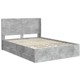 Bed Frame with Storage and Headboard Concrete Grey 160 x 200 cm 3413932