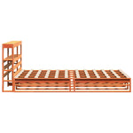 Bed Frame without Mattress Wax Brown 140x200 cm Solid Wood Pine 3306497
