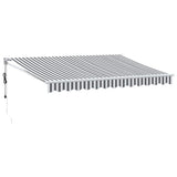 Retractable Awning Anthracite and White 3.5x2.5 m Fabric&Aluminium 3216114