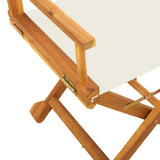 Folding Director Chairs 2 pcs Cream White Fabric 365835