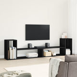 TV Cabinets 2 pcs Black 100x30x50 cm Engineered Wood 840794