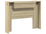 Storage Headboard with LED Sonoma Oak Engineered Wood 3418644