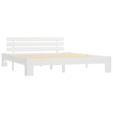 Bed Frame White Solid pine wood, Plywood 180x200 cm Super King 283159