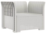 1-Seater Armchair with Cushion Rattan Look PP White 8011862