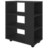 Rolling Cabinet Black 60x35x75 cm Engineered Wood 808450