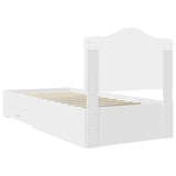 Bed Frame with Headboard White 90 x 200 cm Engineered Wood 3413648
