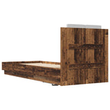Bed Frame with LED Old Wood 80 x 200 cm Engineered Wood 3429664