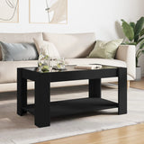 ZNTS Coffee Table with LED Black 93x53x45 cm Engineered Wood 847554