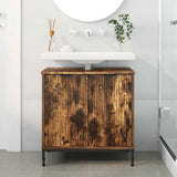 Bathroom Sink Cabinet with Door Smoked Oak 60.5 x 33.5 x 61 cm 883419