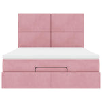 ZNTS Ottoman Bed with Mattresses Pink 140x190cm Velvet 3313402