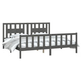 Bed Frame without Mattress Grey Solid Wood Pine 200x200 cm 3188188