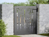 Garden Gate with Lock Black 85 x 150 cm Powder-coated steel 42015871