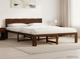 Double Bed Frame with Headboard ROSTOCK Dark Brown 160 x 200 cm 3405431