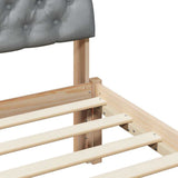 Bed frame Brown and light grey 100 x 200 cm Solid pine wood 878629