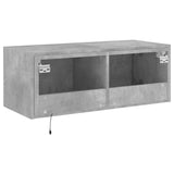 TV Wall Cabinet with LED Lights Concrete Grey 80x35x31 cm 837287