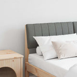 Upholstered Headboard Dark Grey 140 cm Solid Pine Wood 879230