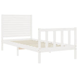 Bed Frame without Mattress White Small Single Solid Wood Pine 3193167