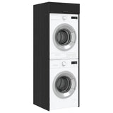 Wash Machine Cabinet with Storage Black Oak 67.5 x 68 x 200 cm 3422785