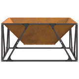 Fire Pit Brown 80 x 80 x 40 cm Weathering Steel 858995