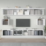 6 Piece TV Cabinet Set White Engineered Wood 3114366