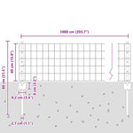 Fence with Posts Green 0.4 x 10 m Steel 3336039