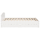 Bed Frame without Mattress White 200x200 cm Solid Wood Pine 3301816