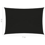 ZNTS Sunshade Sail 160 g/m² Black 6x7 m HDPE 311744