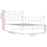 Bed Frame Black Powder-coated steel Single Industrial Bed Frame 353549