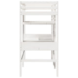 Loft Bed Frame without Mattress White 75x190cm Solid Wood Pine 3308551