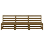 Garden Middle Sofas 3 pcs Honey Brown Solid Wood Pine 805688