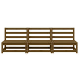 Garden Middle Sofas 3 pcs Honey Brown Solid Wood Pine 805688