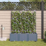 Garden Planter 3 pcs LiGht Grey 120 x 40 x 142 cm Plastic 42002899