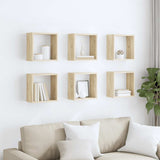 Wall Cube Shelves 6 pcs Sonoma Oak 30x15x30 cm 807009