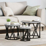 Nesting Side Table 3 pcs Grey Sonoma Engineered Wood and Steel 868258